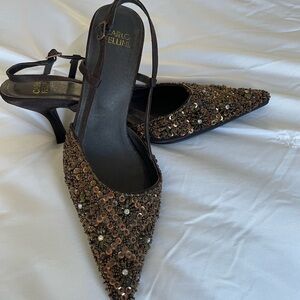 Brown Embellished Women's Heels
